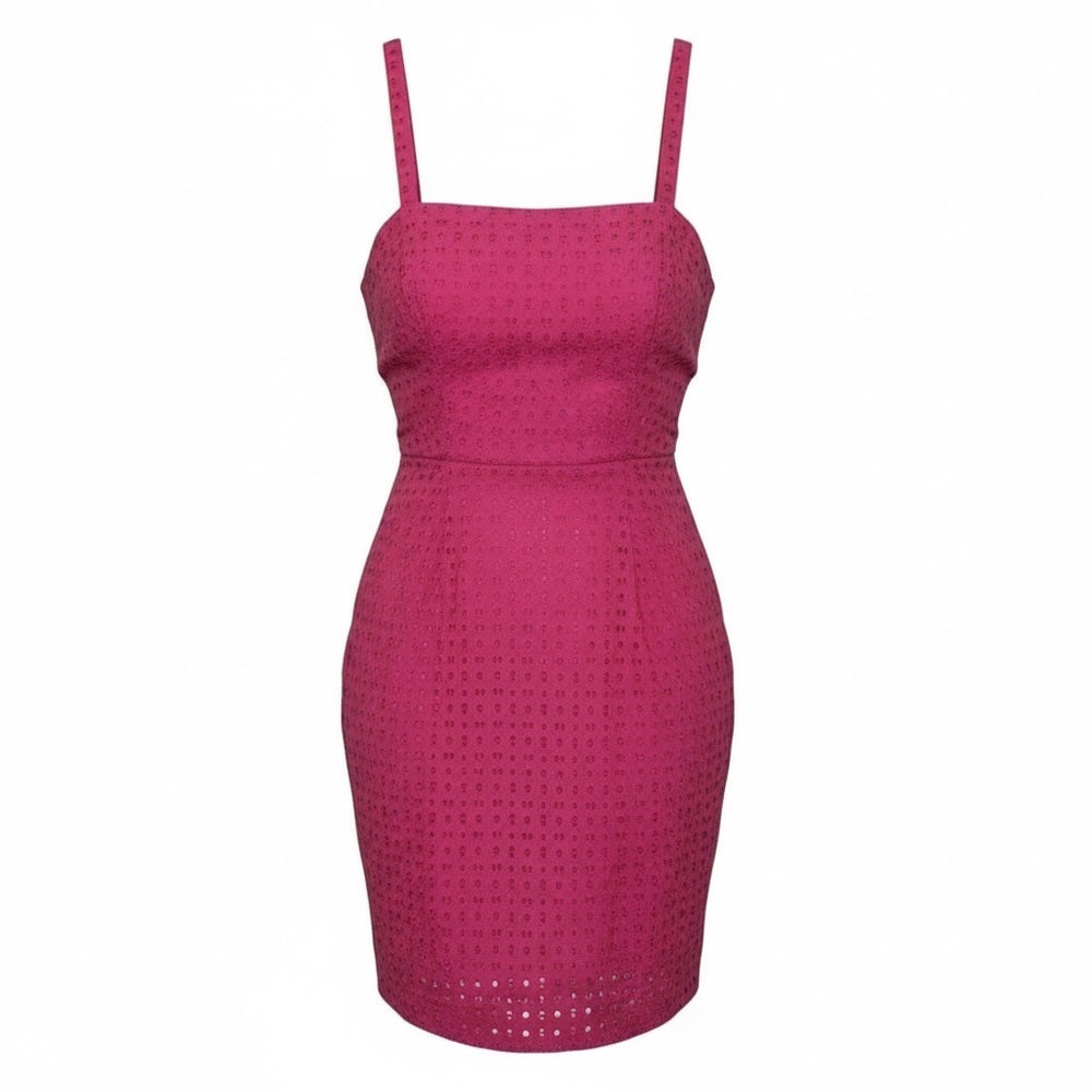 Crown & Ivy Pink Eyelet Sundress Size 10 Cotton Square Neck NWOT